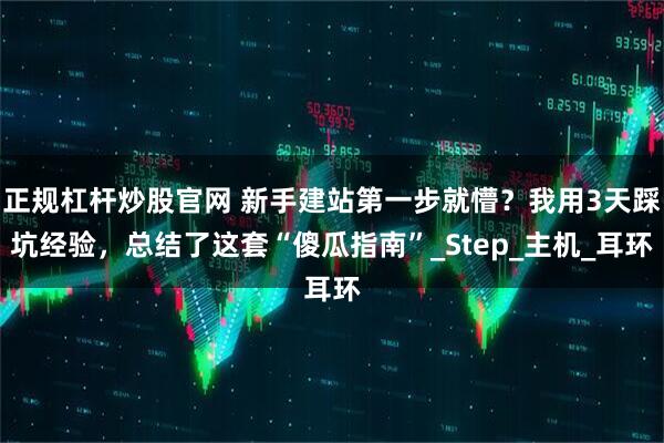 正规杠杆炒股官网 新手建站第一步就懵？我用3天踩坑经验，总结了这套“傻瓜指南”_Step_主机_耳环