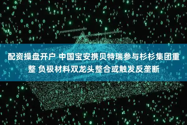配资操盘开户 中国宝安携贝特瑞参与杉杉集团重整 负极材料双龙头整合或触发反垄断